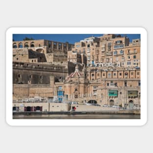 The Grand Harbour waterfront at Valletta, Malta Sticker